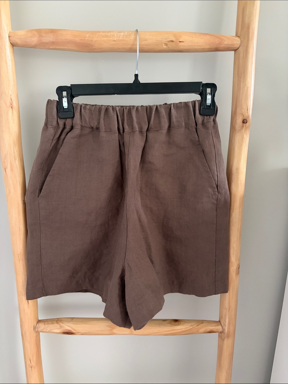 New Not Perfect Linen MAIN casual linen shorts chocolate brown sz small